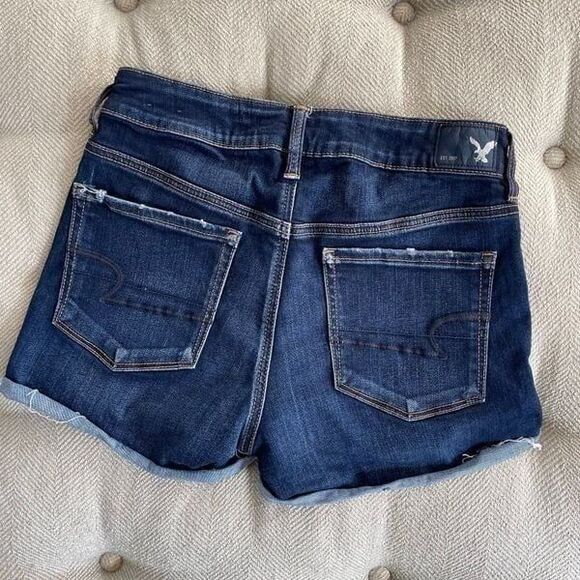 American Eagle Denim Jean Shorts Cuffed Hi Rise 6 - Picture 5 of 7